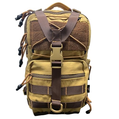 ROARING FIRE Waxed Canvas Sling Bag with Hidden CCW Compartment, MOLLE Outdoor Chest Pack