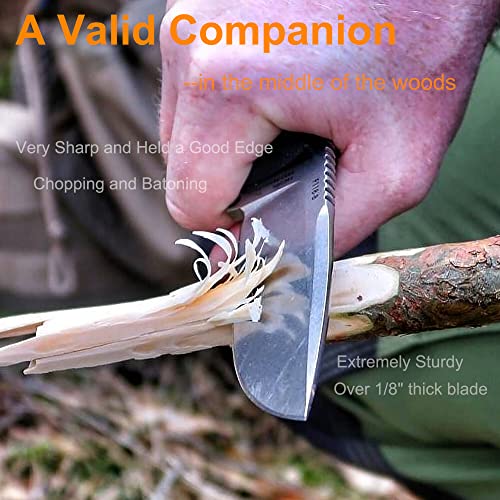 Ruike F118 Green Large Camping Fixed Blade Knife with Sheath, Full Tang, G10 Handle