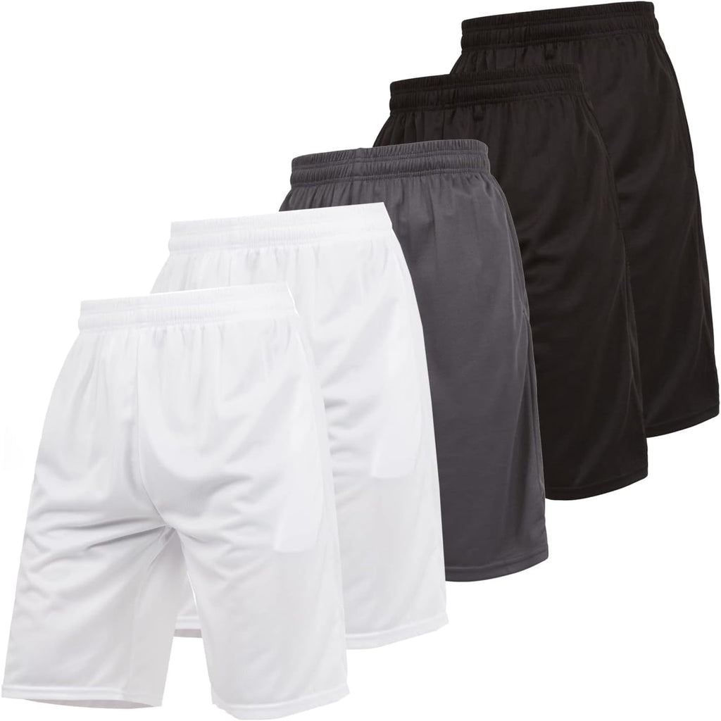 Skiennix Men's Athletic Gym Shorts - Ultra Performance 5-Pack for Workout & Basketball | Sizes S-5X