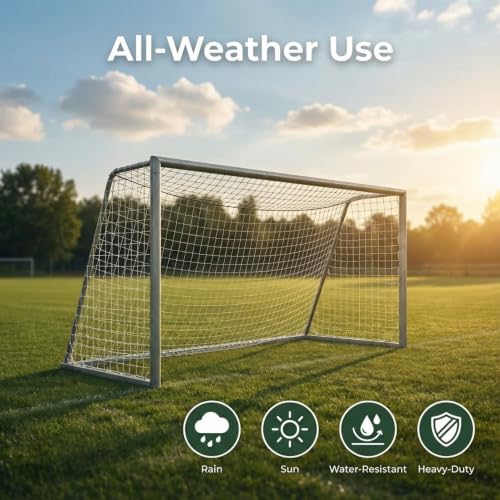 Keluwa 24 x 8 FT Soccer Goal Net Replacement - All-Weather Durable, with Carry Bag & Hooks
