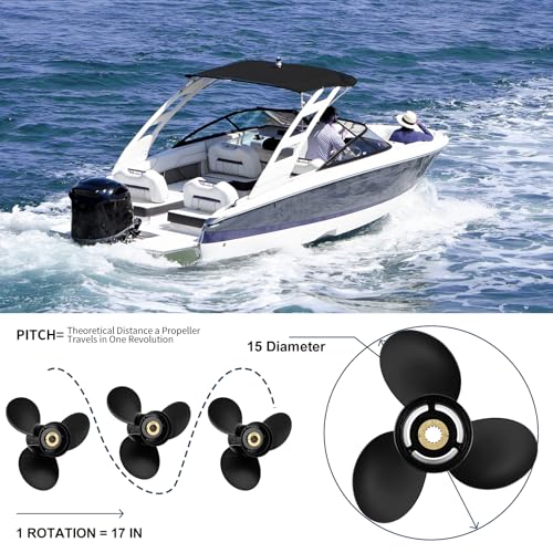 Meruzue 15x17 Boat Propeller for Mercury Alpha One Outboard 48-832828A45