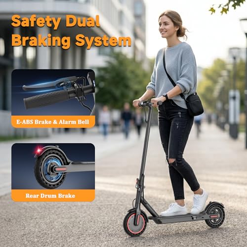 Qlaway Black 8.5'' Foldable Electric Scooter for Adults, 19MPH, 700W Peak Motor