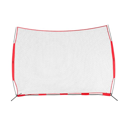 VEVOR 12x9 Ft Red Multi-Sport Barricade Backstop Net with Carry Bag