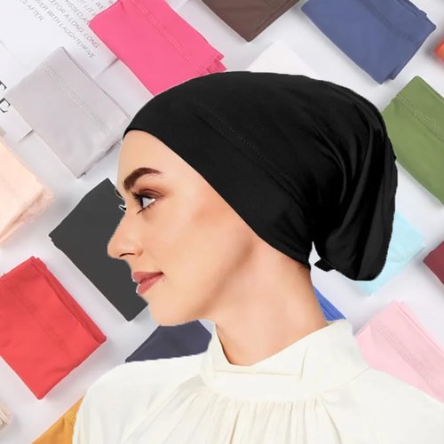 Yeieeo 4 Pcs Women Hijab Undercap, Islamic Muslim Under Hijab Cap Inner Under Scarf Hat Turban Caps