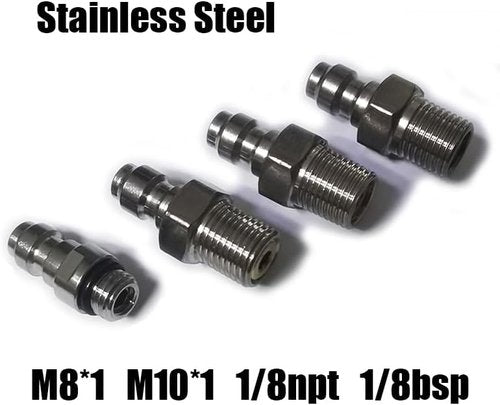 Foster 8mm Quick Disconnect Valve - Stainless Steel Male Fill Nipple for Paintball & Airsoft