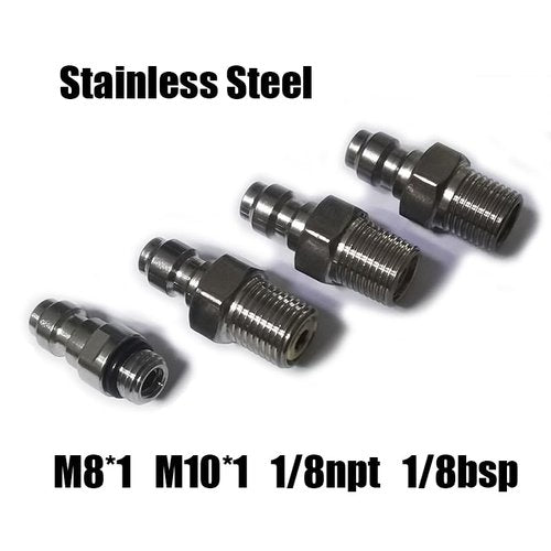 Aopkeo 8mm Fill Nipple Male Quick Disconnect Valve with One Way Foster Stainless Steel for Paintball Airsoft PCP Diving Mountaineering (M8*1 Thread)