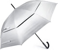 G4Free 52-Inch UV Protection Umbrella - Automatic Open Hook Handle for Rain & Sun (Silver/Black)