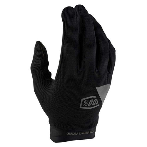 100% Ridecamp Gel Gloves - Black, Full Finger, X-Large, 10034-00004