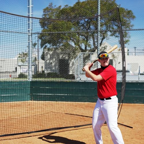 Black 16x10 ft Baseball & Softball Backstop Net - Durable Training Barrier