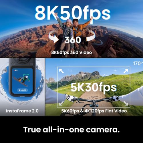 Insta360 X6 8K 360 Action Camera Bundle with Waterproof Design & Accessories