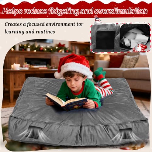 5FT Grey Sensory Crash Mat for Kids Autistic Children Soft Foam Landing Zone