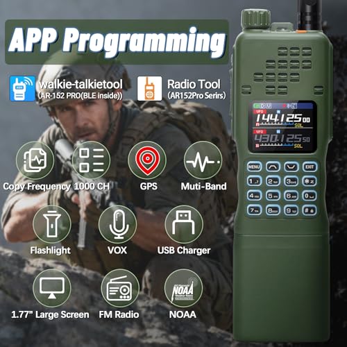 10W Handheld Ham Radio with GPS NOAA Weather Two-Way Radio Long Range Walkie Talkie