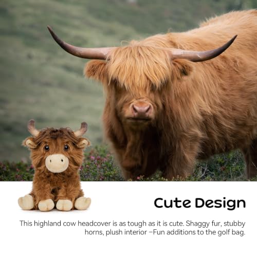 Highland Cow Golf Driver Headcover - Funny Animal Golf Club Cover