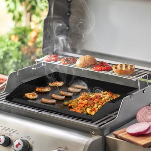 Onlyfire 23x16 Inch Enamelled Cast Iron Cooking Griddle - Durable Outdoor Kitchen Tool