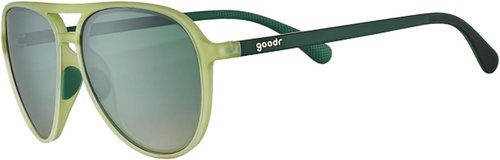 Goodr Buzzed On The Tower Polarized Aviator Sunglasses - Large Green Frames with Gradient Lens & UV400 Protection