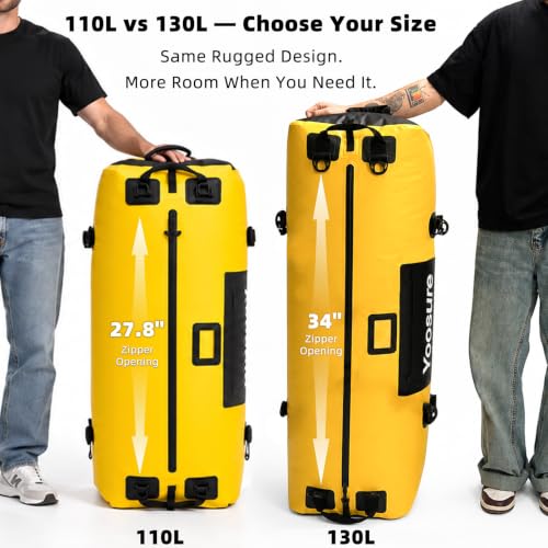 Green Waterproof 110L Duffel Bag - Marine Dry Bag for Camping & Boating