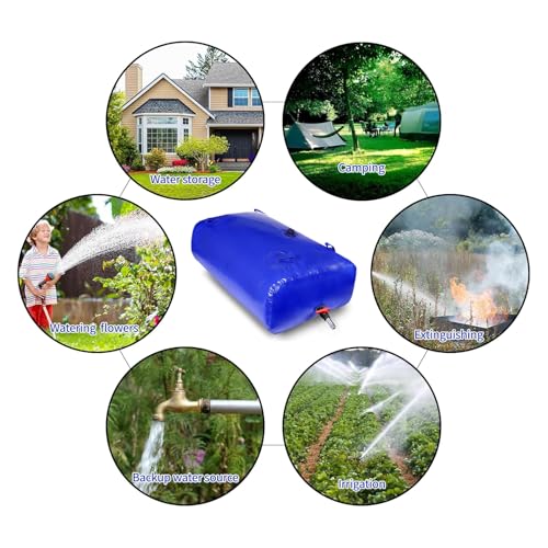 Blue 400L/100Gal Foldable Water Storage Bladder Tank for Emergency & Outdoor Use