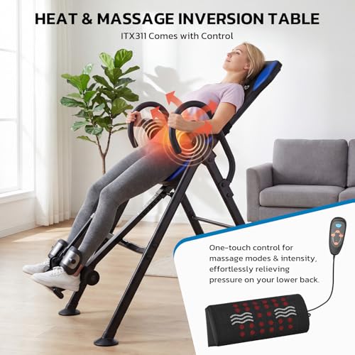 YOLEO Deep Blue Gravity Inversion Table for Back Pain Relief 2026