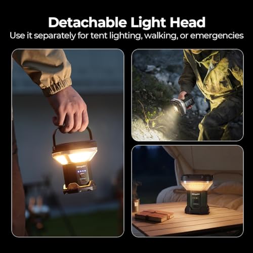 Telescopic Camping Lantern with 3200 Lumens, 7.5ft Stand, Rechargeable LED Light