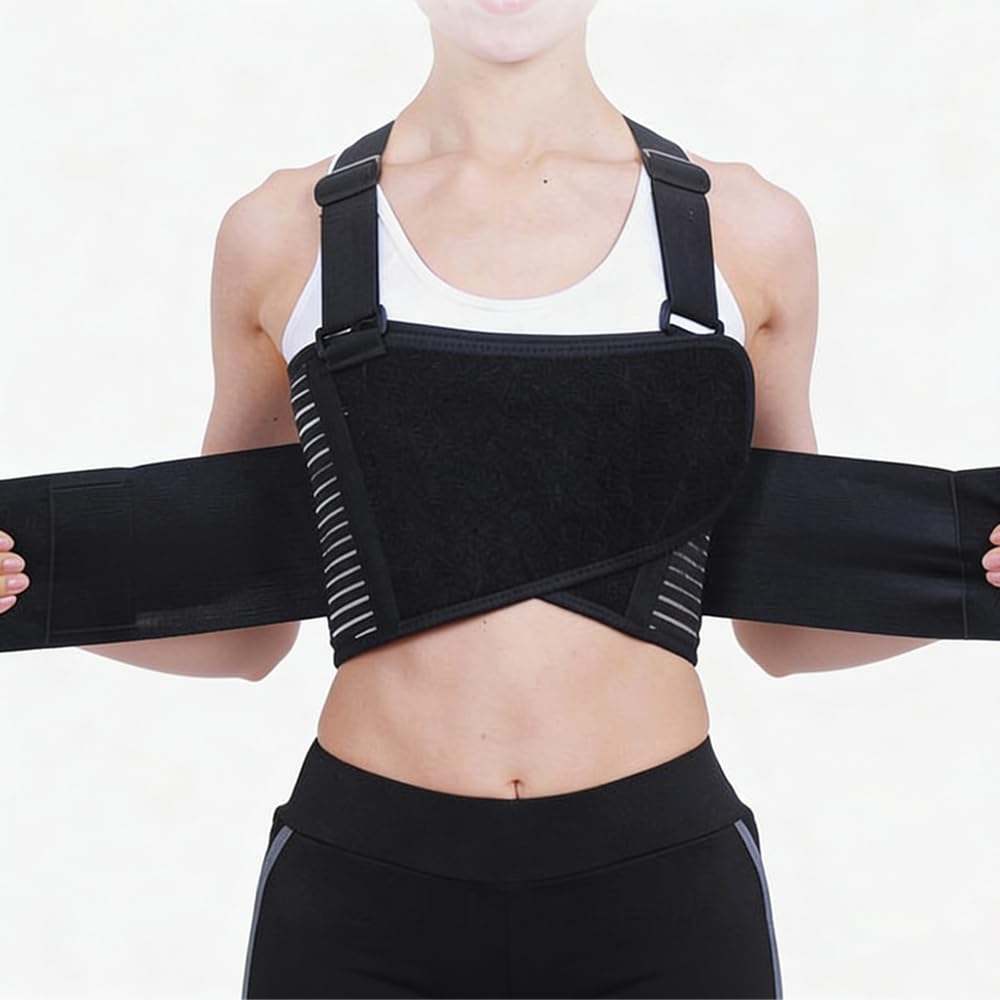 YingXue Broken Rib Support Brace, Rib and Chest Support Brace, Rib Belt for Ribs Support, Dislocated Ribs Protection, Sternum Injuries and Pulled Muscle Pain (XXL 43" to 53")