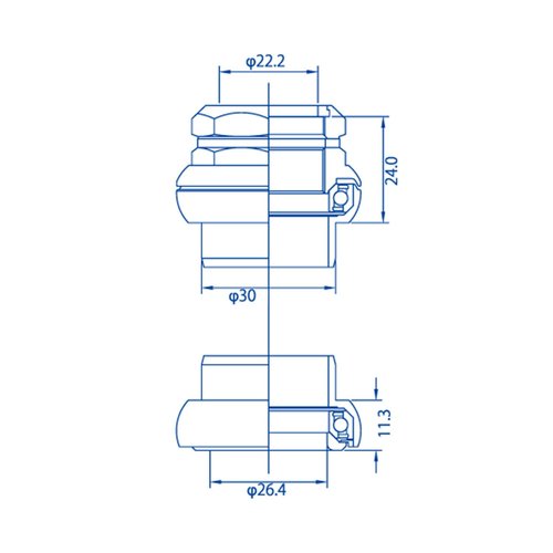 Tange Seiki Falcon FL250C 1" Sealed Bearing Old School Threaded, Silver, TAST2988
