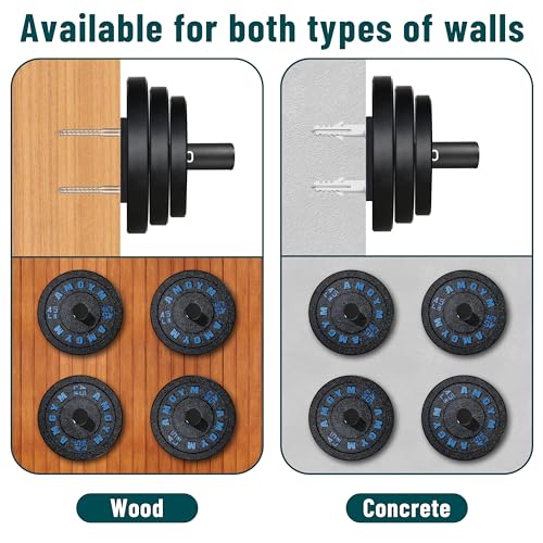 2-Pack Wall Mounted Weight Plate Holder - Fitness Storage Rack for 2-Inch Olympic Plates