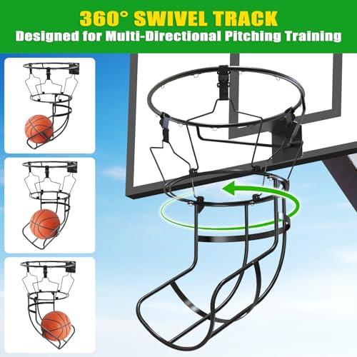 KingDolly Black 360° Swivel Basketball Return System with 3 Buckles - Training Aid