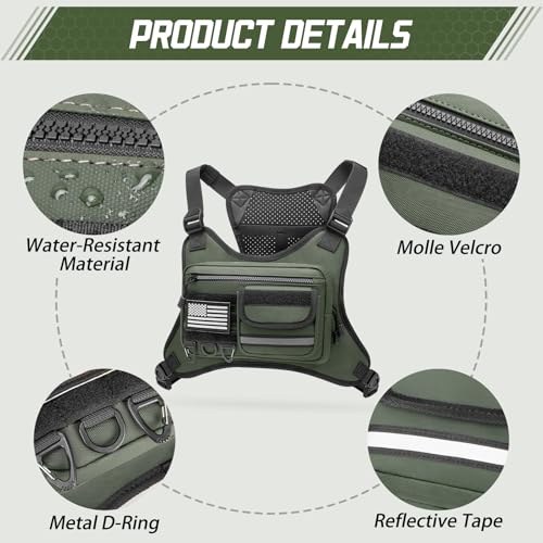 Outdoor Sports Chest Bag with Adjustable Straps Water-Resistant Running Vest for Cycling Hiking