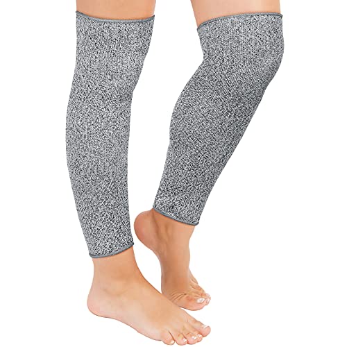 Cut Resistant Leg Sleeves - Bite Proof Protective Gear, Gray - Zhanmai