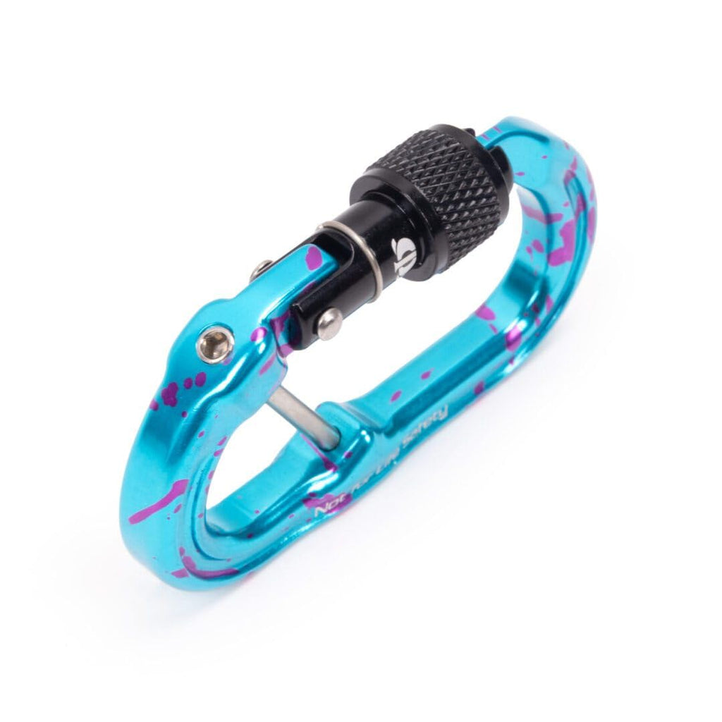 Omega Pacific Micro Raider Captive Aluminum Keylock Screw-Lok - Our Top Carabiner has Been Scaled Down to Create The Ultimate Accessory Connector (Blue Crush)