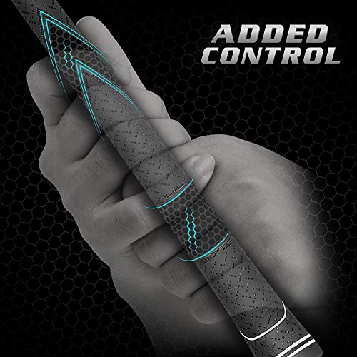 Oversize Rubber Golf Grips Pack of 13 with Full Repair Kits White Black