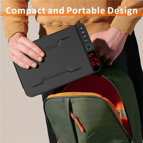 Portable Gun Safe with LCD Display Black - Biometric, Keypad & Key Lock for Travel & Home