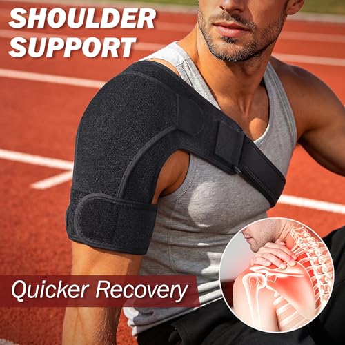 Shoulder Brace for Women Men, Rotator Cuff Support Brace - Black M