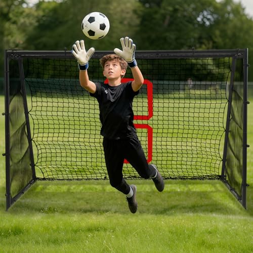 Black 6x4 ft Soccer Goals for Backyard Training - Metal Youth & Adult Goals