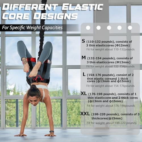 Heavy Duty Bungee Fitness Set S(110-132 lbs) Resistance Bands for Strength & Plyometrics