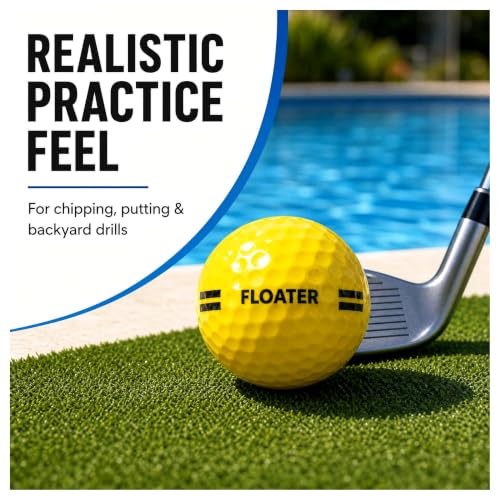 Yellow Floating Golf Balls for Lake & Pool Practice - High Visibility Water Balls