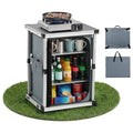 VEVOR Portable Folding Camping Storage Cabinet & Kitchen Table with Shelves