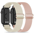 2 Pack Stretchy 16mm Nylon Bands for Fitness Trackers - Starlight & Rose Pink