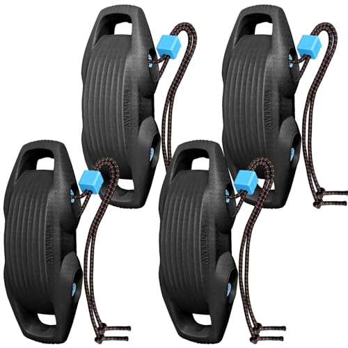 AWEMUFA Black 4-Piece Boat Fenders for Docking – Extra Large Impact Protection for Pontoon, Bass, Ski & Fishing Boats