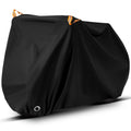 Bike Cover (Fits 1/2 Bikes), Outdoor Waterproof Bicycle Cover Rain & Sun Protection Dustproof Windproof Bicycle Accessories with Lock Hole Reflective Strips Suitable for Mountain Road E-Bikes (Black)