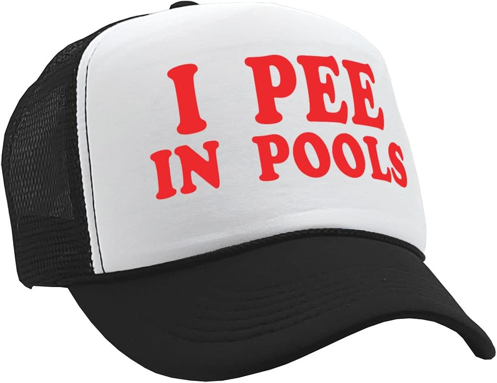 Vintage Retro Style Trucker Cap - I Pee in Pools Funny Gag Gift | Unique Humor Hat