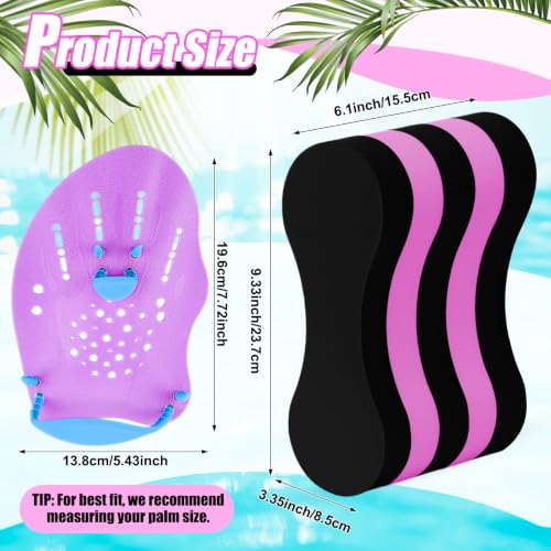 3-Piece Swim Training Set with Pull Buoy and Hand Paddles for Adults
