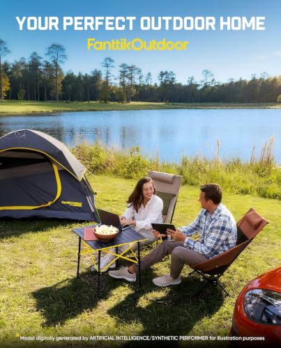 Camping Table 23.1 x 22.9 Inches Portable Folding Aluminum Top with Carry Bag