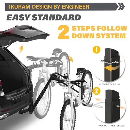 2 Bike Hitch Mount Carrier - Foldable Bicycle Rack for 2-inch Receiver - IKURAM R