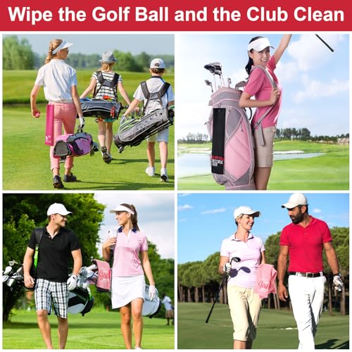 Golf Towels Set - Microfiber, 3 Pack with Clip for Women & Men