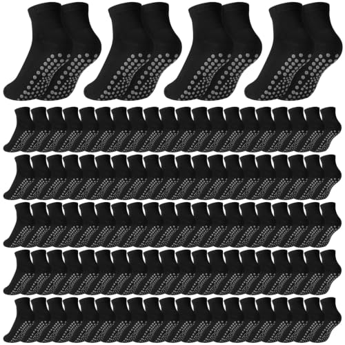 Liitrsh Non Slip Pilates Grip Socks - Bulk Black 60 Pairs