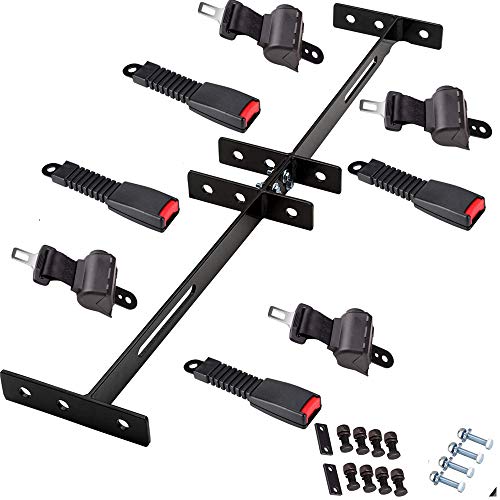 Universal 4 Passenger Golf Cart Seat Belts Kit for EZGO, Yamaha, Club Car