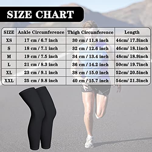 Compression Leg Sleeves for Men & Women - Black & Blue X-Large