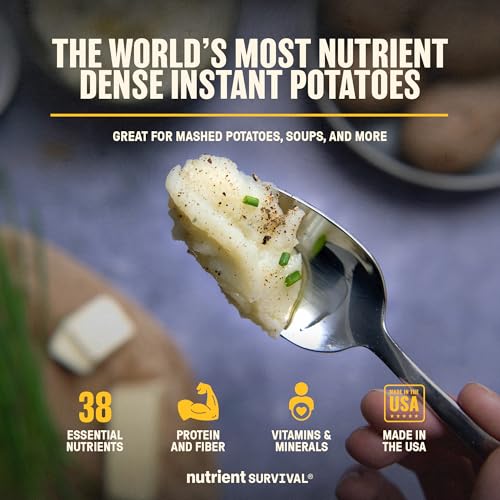 Potato Flakes 4 Pack - Shelf-Stable Emergency Vitamin Potato Powder for Cooking & Camping