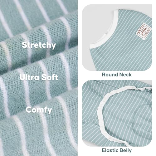 X-Small Striped Dog Pajamas - Soft Stretchy Onesie for Small Dogs, Green